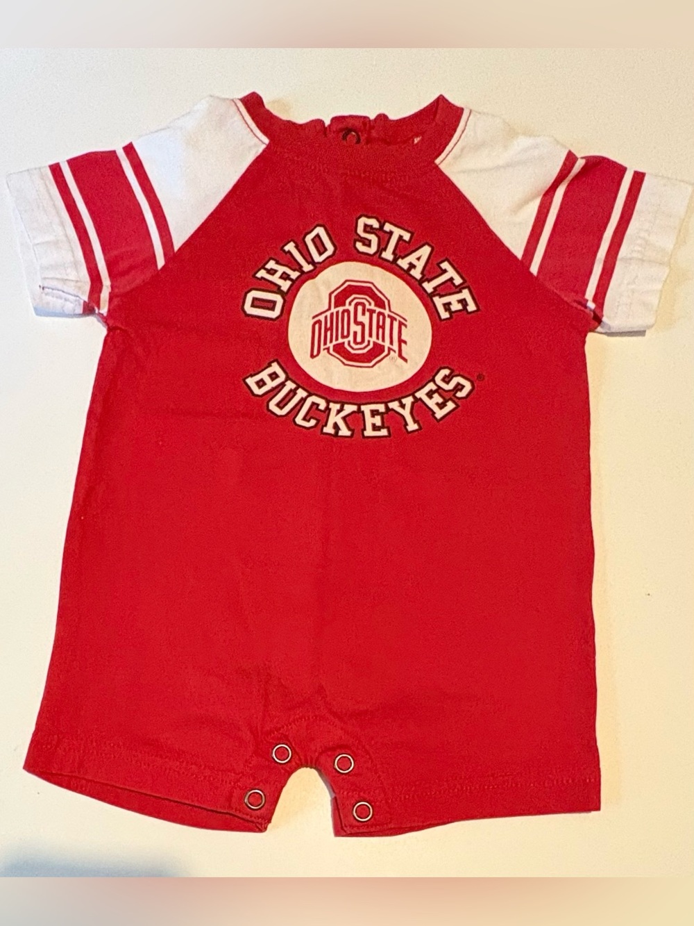 Ohio State Buckeyes infant short-sleeve romper 3 Months Old baby clothes onesie